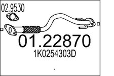 MTS Abgasrohr 01.22870 für GOLF 1T1 PLUS TOURAN 521 1K1 5M1 1T2 VW 5 Variant 1K5