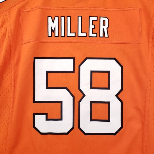 Nike Denver Broncos Jersey Men L Large Orange NFL On Field Stripe Von Miller #58 - Picture 11 of 12