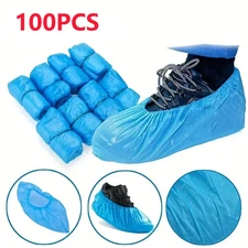 Shoe Cover Disposable 100pcs Waterproof Plastic Non-slip Foot Indoor Pe Padded