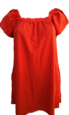 Mango Coral Red Short Dress With Short Ties Shoulder Size S