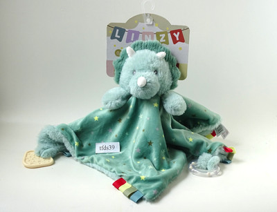 Linzy Baby Drache Dino Rassel Beisshilfe Schmusetuch flauschig Kuscheltuc (T236)