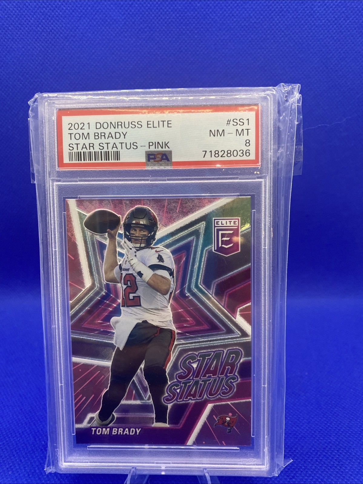 2021 DONRUSS ELITE STAR STATUS PINK #SS1 TOM BRADY PSA 8
