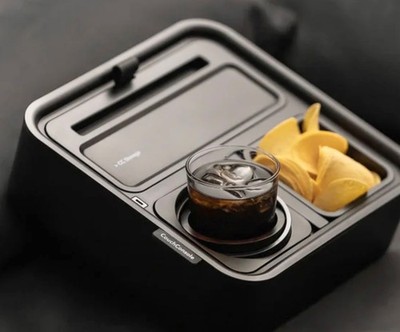 COUCHCONSOLE SOFA CADDY/ORGANIZER - DRINKS, SNACKS, PHONE - BLACK - NEW IN BOX!
