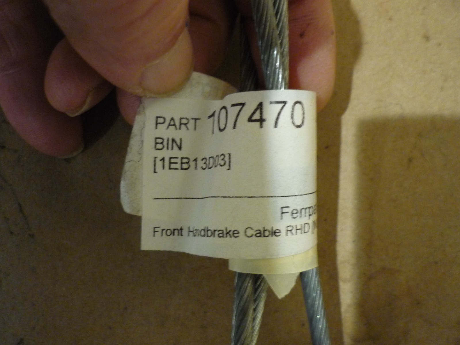 Ferrari 208,308 -  Front Handbrake Cable RHD - P/N 107470
