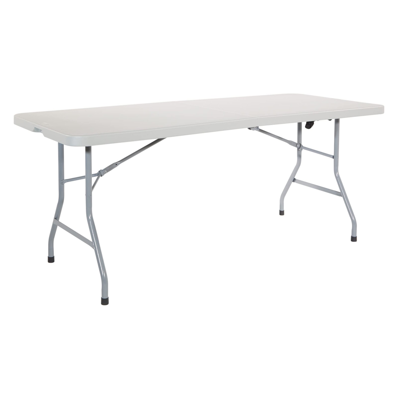 Office Star Resin Rectangle Center-Folding Portable Table for Picnics, Campi...