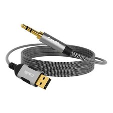 USB to 3.5mm Audio Cable 4 FT, USB A to 1/8    TRS Aux Jack Adapter, OFC, 4FT