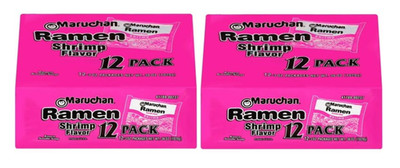 Maruchan Shrimp Flavor Ramen Noodle Soup, 3 oz, Shelf Stable Packages 24 Count