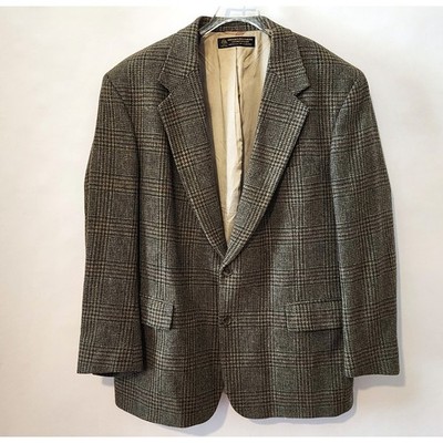 ブルックスブラザーズ　ブラウン　ジャケット　44R Brooks Brothers Blazer Men 44R Houndstooth Plaid Wool Sport Coat