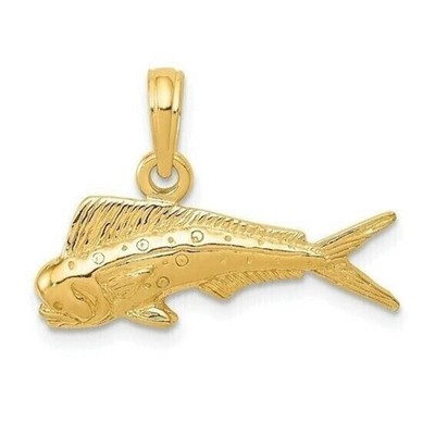 14k Gelbgold Mahi Mahi Fisch Anhänger