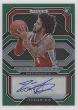 2021-22 Prizm Draft Picks College Penmanship Green Duane Washington Jr Auto 6o3