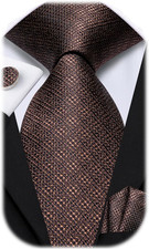 Mens Paisley Striped Tie WOVEN Necktie for Men and Handkerchief Cufflinks Set We