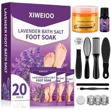 XIWEIOO Foot Soak salt with Tea Tree Oil - Moisturize, Reduce Foot Odor,  Soo...