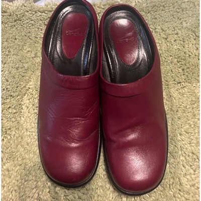 Dansko Red Leather Mules