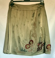 SKIRT VINTAGE ZINCO TRACHTEN OKTOBERFEST DIRNDL TYROL SILK WOMENS US 12 EU 40