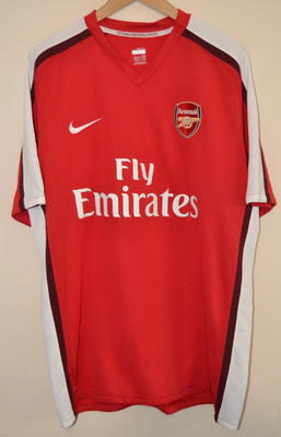 Vintage Arsenal Nike 2008-2009 Fly Emirates Heimtrikot XL Herren GB 45/47
