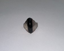 Vintage Black Enamel 925 Sterling Silver Ring