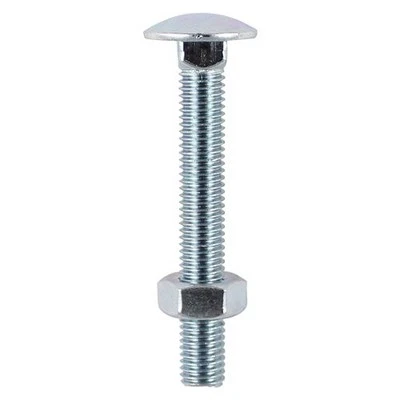 Timco - Bolt Kereta & Nat Heksagon - Bersalut Zink (Saiz M8 x 200 - 12 Keping) - Image 1 of 2