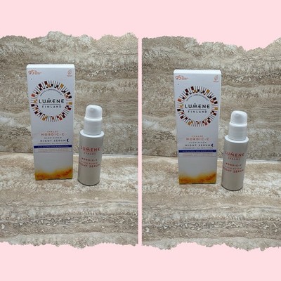 2 Lumene Nordic-C VALO Glow Renew Night Serum w/ Vitamin C 1oz NIB