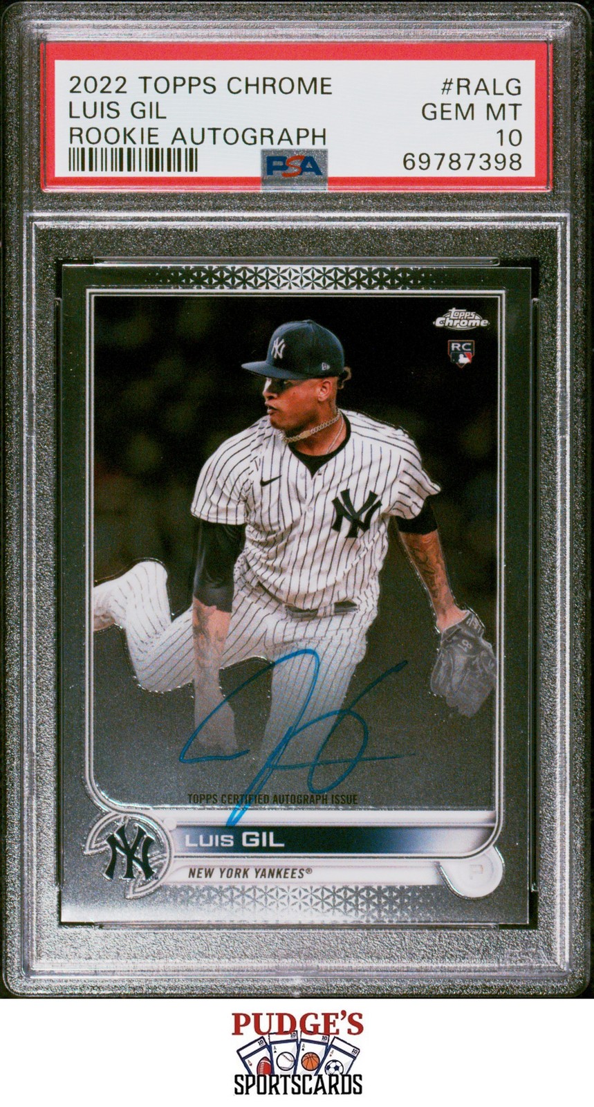 Luis Gil 2022 Topps Chrome Rookie Autographs Rookie Autograph #RALG PSA 10