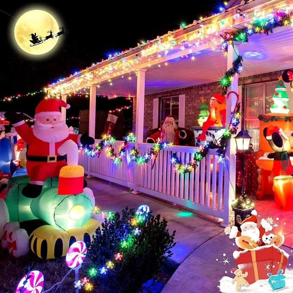 45Ft 100 LED Solar String Flower Lights Outdoor Waterproof Fairy Light Decor - Image 3 of 4