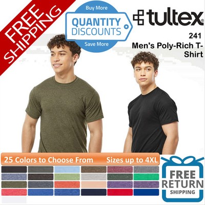   Tultex Men Poly-rich ringspun T-shirt Short Sleeve Top Up To 4XL 241