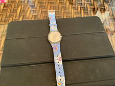 Swatch Unisex Floral Blue Plastic Wristwatch ...