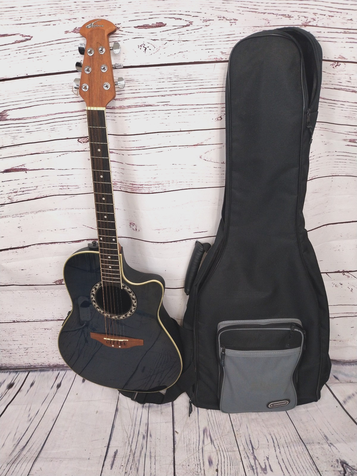 Ovation Applause AE28M Electro Acoustic Guitar - Bowl Back -Midnight Blue + Case