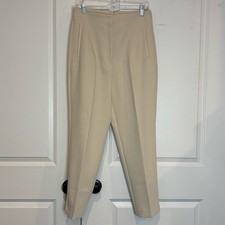 Zara Ivory High Waist Straight Leg Trouser Pants L