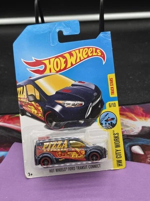 TREASURE HUNT blue HOT WHEELS FORD TRANSIT CONNECT PIZZA EXPRESS - Image 1 of 2