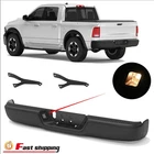 Black Steel Rear Step Bumper Assembly w/o Sensor Hole For 2009-24 Dodge Ram 1500