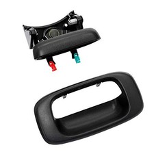 Tailgate Handle Latch and Bezel Trim with Rod Clips for 1999-2007 Black