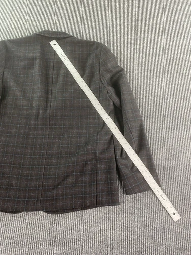 Tommy Bahama Sport Coat Large Taupe Polyester Wool Windowpane Luxury Designer - Picture 7 of 15