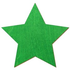 Holz Stern V3 Hellgrün beidseitig lackiert Deko Basteln 3-50cm