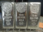 3-10oz poured/cast silver bars, Nadir Rafineri