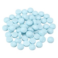 12mm Glass Mosaic Tiles, 200g Round Iridescent Glass Pieces, Light Blue