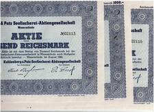 Zestaw 3 Carbonberg & Putz Seefishing-AG, Wesermünde 1942, 1000 RM, nr 2113-15,