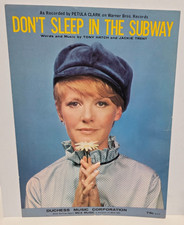 Petula Clark Don t Sleep in the Subway 1967 Vintage Sheet Music Color Cover