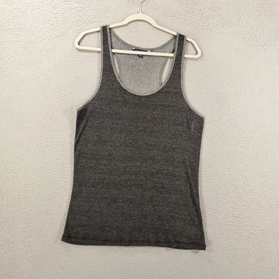 Camiseta sin mangas American Eagle Outfitters para mujer XL gris oscuro metálico brillante Y2K Foto 2 de 4