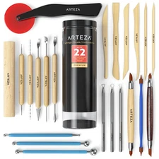 Pottery  Polymer Clay Tools 22piece Sculpting Set With Steel Tips And Wooden Ha