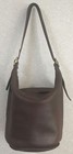 COACH 9085 Bucket Shape Shoulder Bag Leather Dark Brown Vintage Logo From Japan