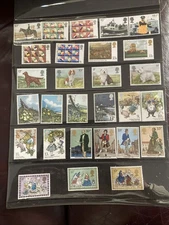 28 Vintage Unused Postage Stamps Various Themes and Characters Job Lot VG