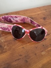 Retro Baby Banz Sunglasses 0 - 2 Years Old Wrap Around Pink Camouflage  Bag