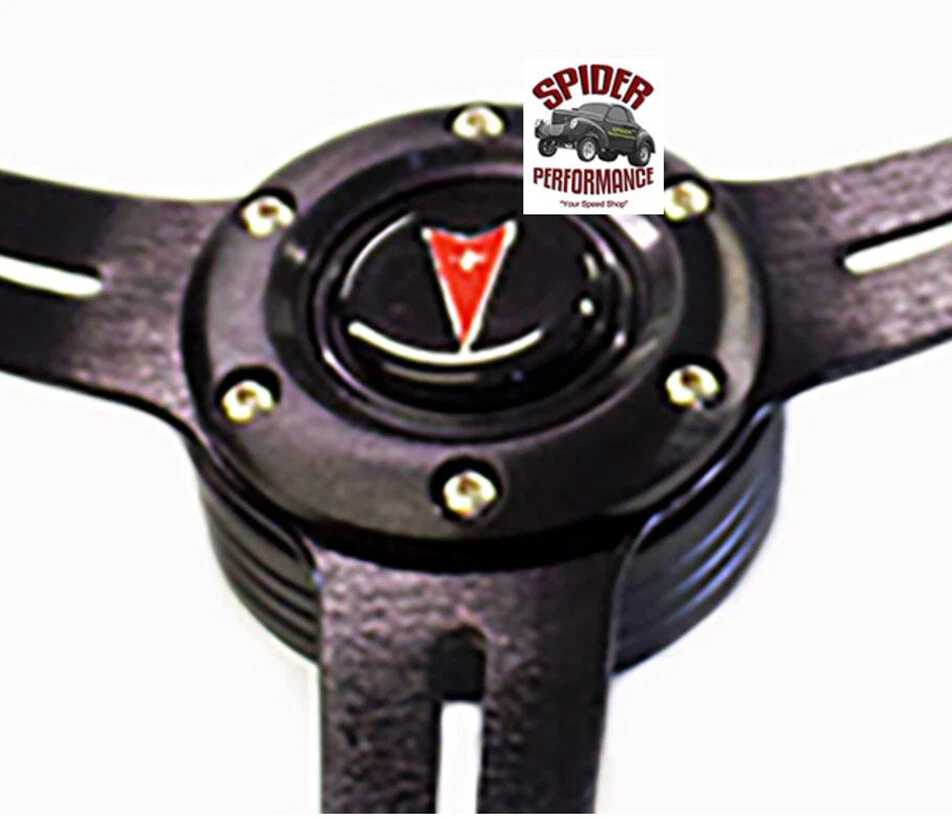 1969-1989 Pontiac leather steering wheel 13 3/4" DRIFTER - Image 3 of 4