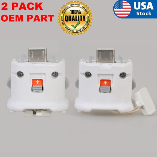 2Pcs Original Nintendo Wii Motion Plus Adapter RVL-026 White Excellent Condition