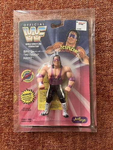 WWF - Just Toys Bend-Ems - Bret Hitman Hart MOC In...