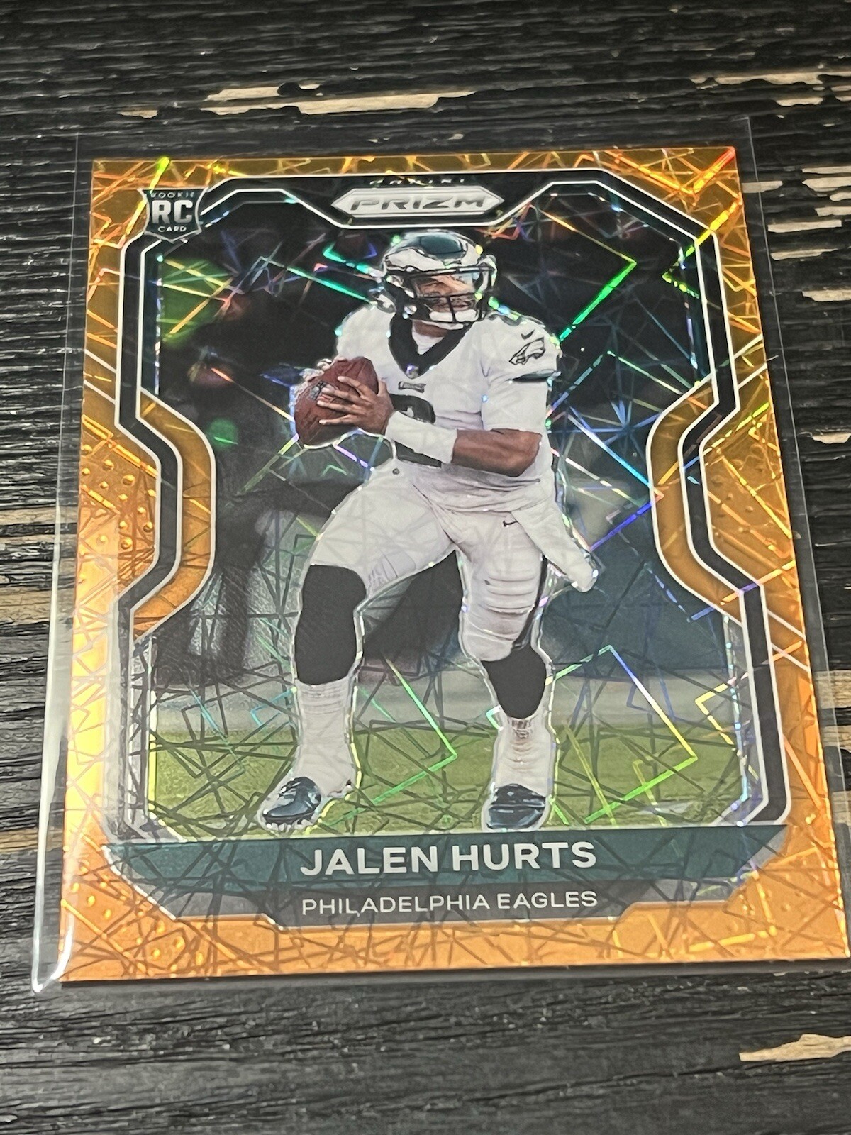 2020 panini orange lazer prizm jalen hurts #343 rookie card