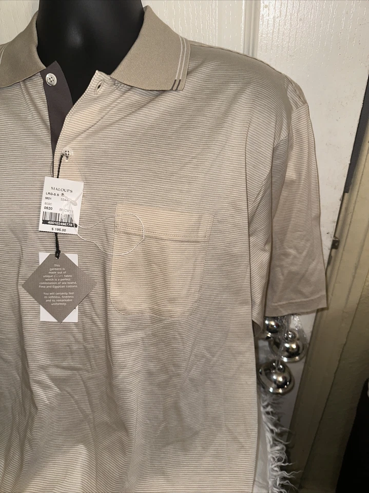 St. Croix Pullover Beige 1/3 Button Short Sleeve NWT Polo Top 100% Cotton Large - Image 4 of 4