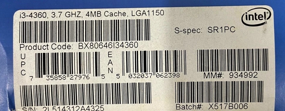 Intel BX80646I34360 SR1PC Core i3-4360 Processor 4M Cache, 3.70 GHz NEW - Image 2 of 2