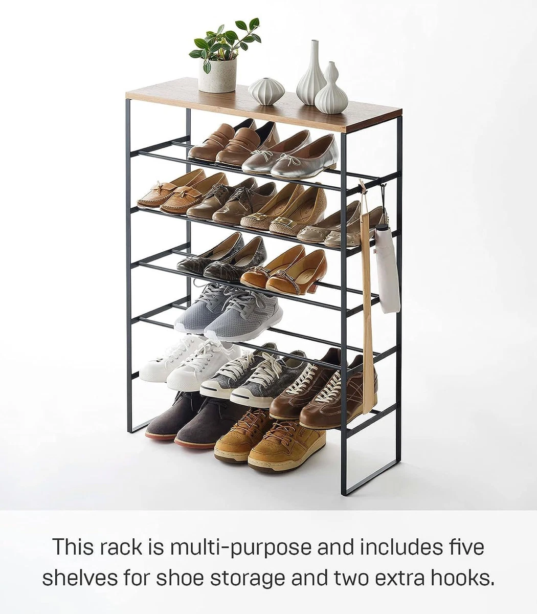 Yamazaki Home Wood & Steel 6-Tier Shoe Rack, 2 Colors, Steel