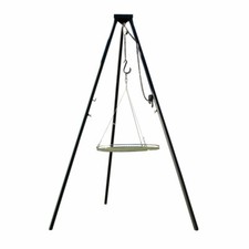 Dreibein + 55 cm V2A Grillrost 1.4301 Seilwirbel Schwenkgrill Schwenker Grill